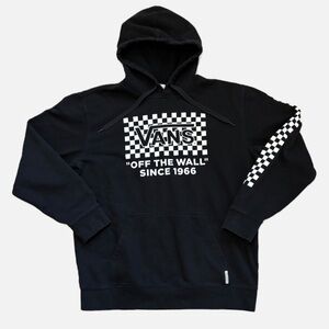 VANS Off The Wall Black White Checkered Men’s Sweatshirt Hoodie Large